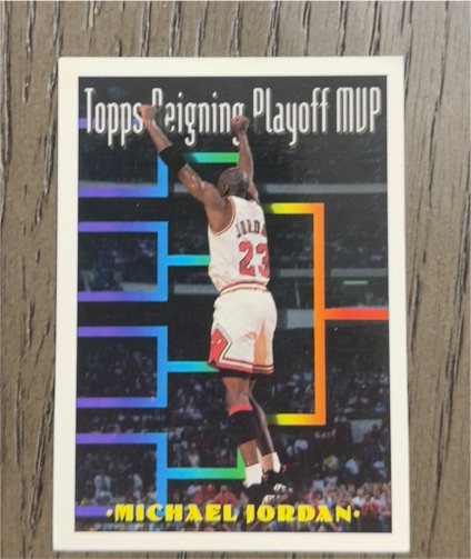 1991 Topps Reigning Playoff MVP #TP-1 Michael Jordan — front