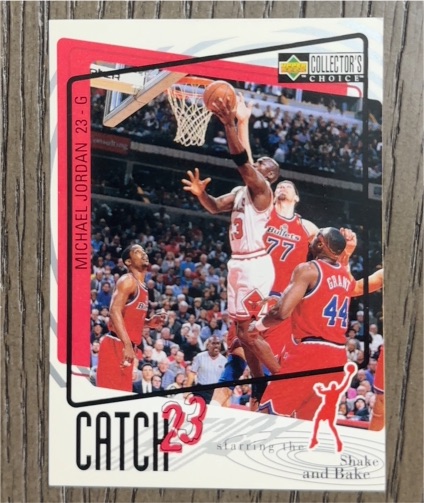 1996 Upper Deck Collector's Choice #23 Michael Jordan Catch 23 Shake and Bake — front