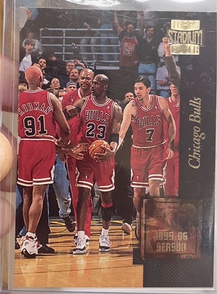 1995-96 Topps Stadium Club #10 Chicago Bulls — front