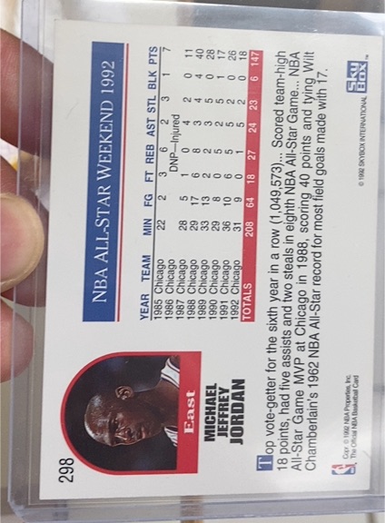 1992 SkyBox NBA All-Star Weekend #298 Michael Jordan — front