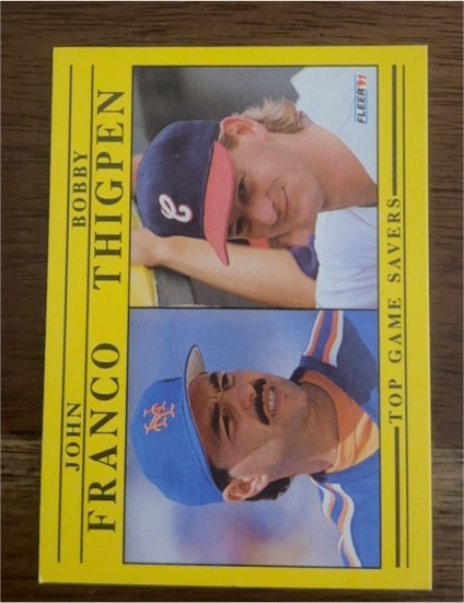 1991 Fleer Top Game Savers John Franco Bobby Thigpen — front