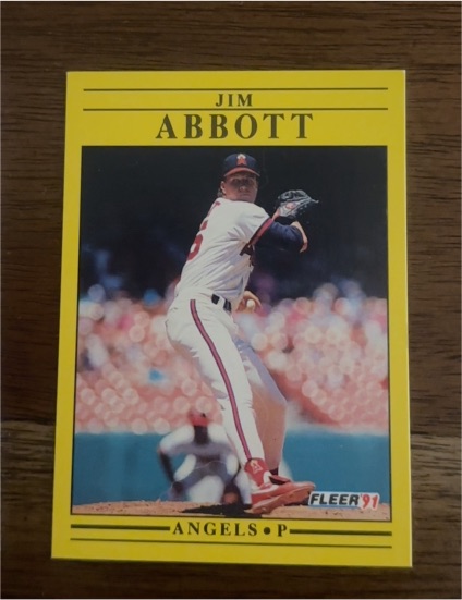 1991 Fleer #91 Jim Abbott — front