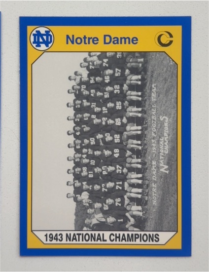 1989 Donruss College Football #C-1 Notre Dame 1943 National Champions — front