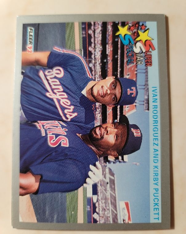 1993 Fleer Super Star Special #SS-1 Ivan Rodriguez and Kirby Puckett — front