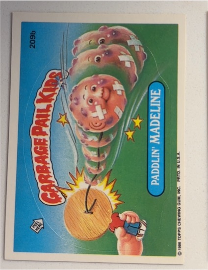 1986 Topps Garbage Pail Kids #209b Paddlin' Madeline — front