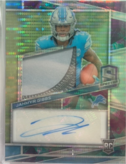 2023 Panini Spectra #9 Jahmyr Gibbs Rookie Patch Auto — front