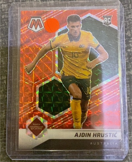 2021-22 Mosaic Soccer Road to FIFA QATAR Silver Prizm RC #149 Ajdin Hrustic — front