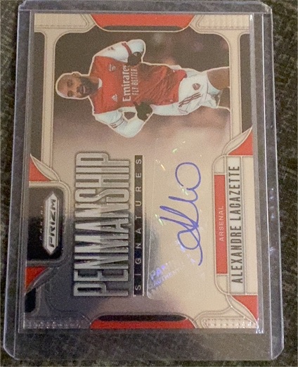 2024-25 Panini Prizm Premier League Penmanship Signatures #P-AL Alexandre Lacazette — front