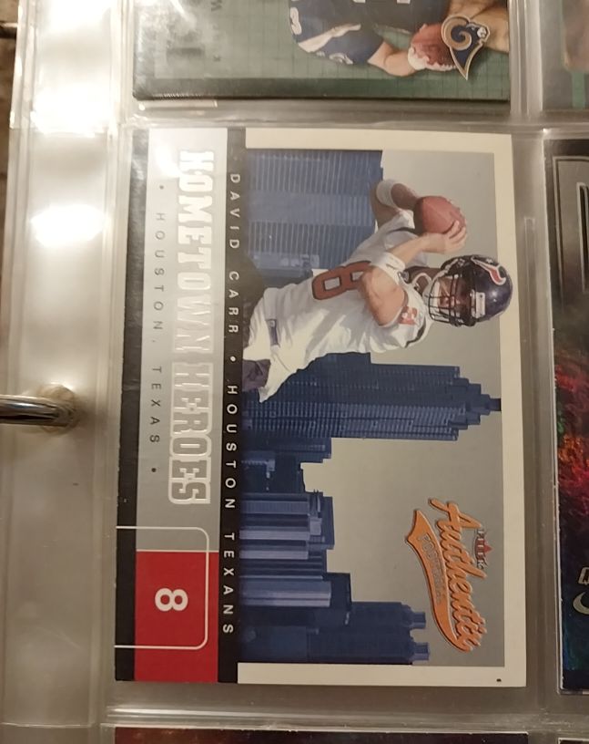 2002 Fleer Authentix Hometown Heroes #8 David Carr — front