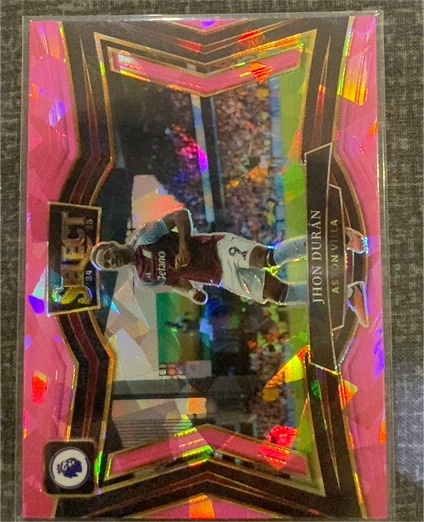 2024-25 Panini Select Premier League Field Level Pink Ice Jhon Durán Aston Villa — front
