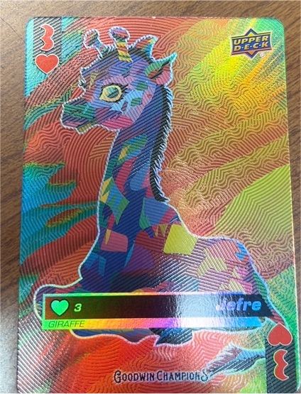 2021 Upper Deck Goodwin Champions 3 of Hearts Jefre Giraffe — front