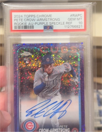 2024 Topps Chrome #RAPC Pete Crow-Armstrong Rookie AU Purple Speckle Ref — front