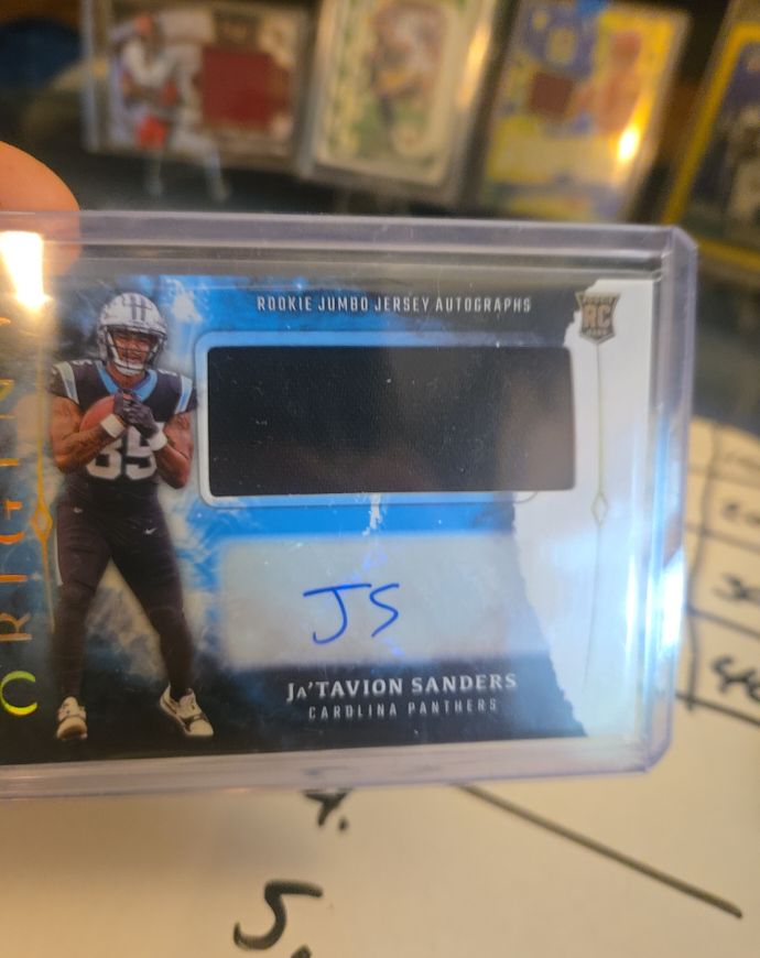 2024 Panini Origins Rookie Jumbo Jersey Autographs #RJA-JSA Ja'Tavion Sanders — front
