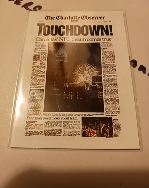 1994 Classic Touchdown! #395 Carolina Panthers Expansion Team — front