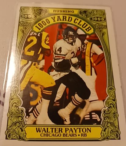 1986 Topps #3 Walter Payton 1000 Yard Club — front