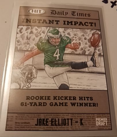 2018 Sage Hit Daily Times Instant Impact #54 Jake Elliott — front