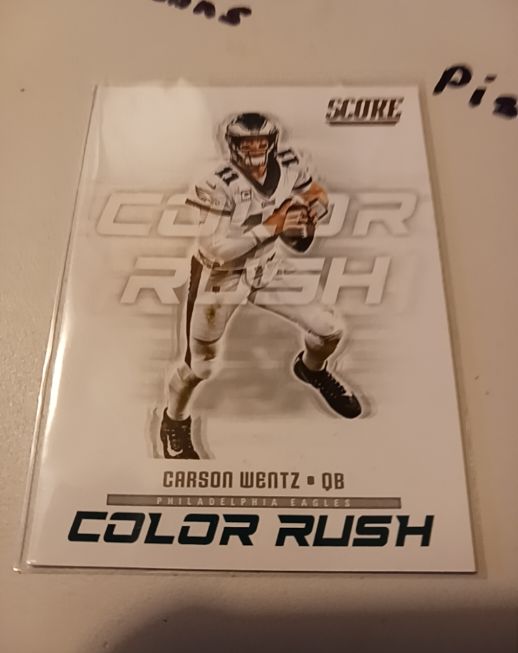 2018 Panini Score #6 Carson Wentz Color Rush Philadelphia Eagles Football — front