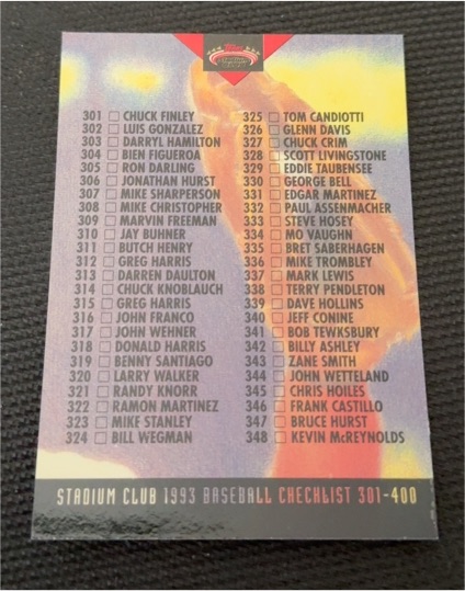 1993 Topps Stadium Club #324 Bill Wegman — front
