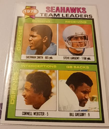 1979 Topps #244 Sherman Smith, Steve Largent, Cornell Webster, Bill Gregory Seahawks Team Leaders — front