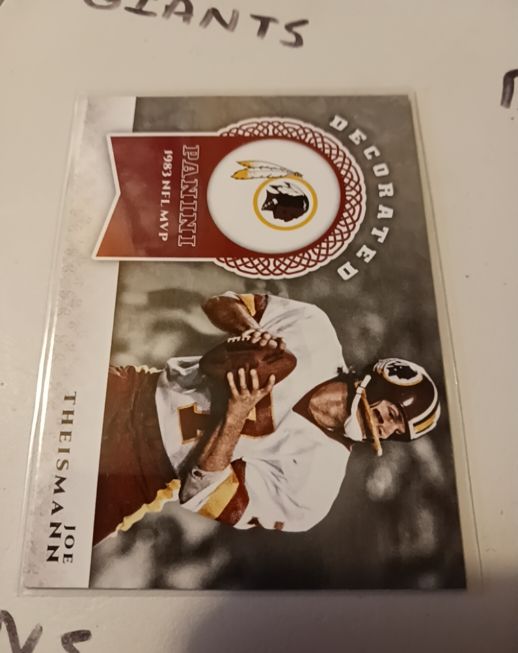 2017 Panini Decorated #D-JT Joe Theismann — front