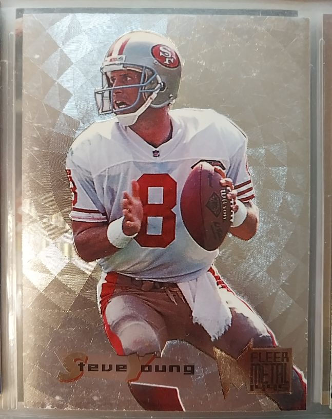 1995 Fleer Metal Silver Flasher #50 Steve Young — front