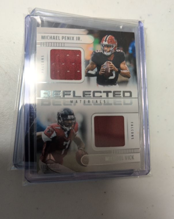 2025 Panini Luminance #RFM-ATL Michael Penix Jr. / Michael Vick — front