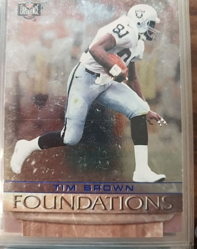 1997 Score Board NFL Experience #F12 Tim Brown Foundations — front
