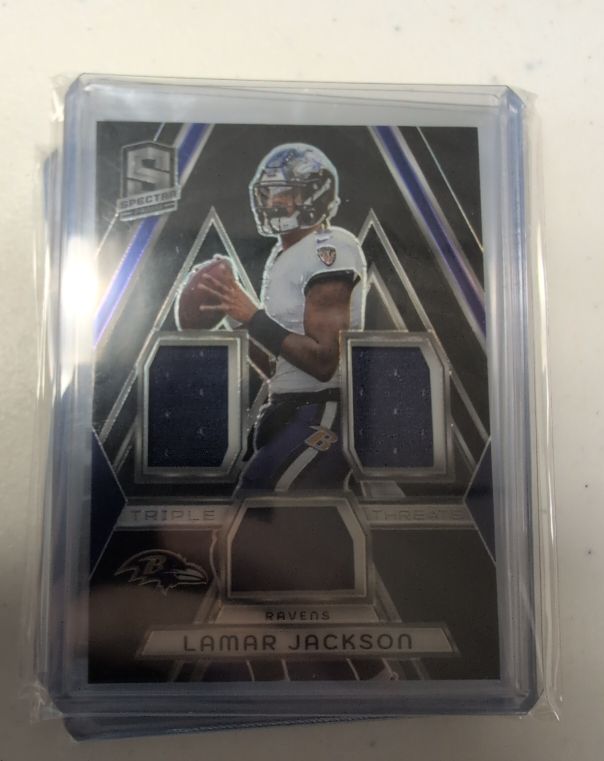 2024 Panini Spectra Triple Threats #TT-LJN Lamar Jackson — front