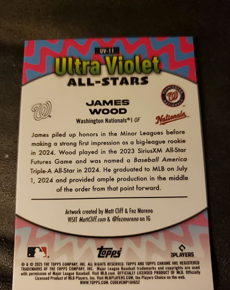 2025 Topps Ultra Violet All-Stars #UV-11 James Wood — front
