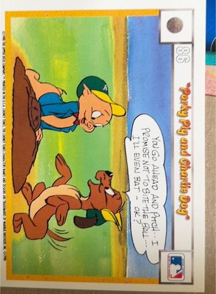 1990 Upper Deck Comic Ball #73 Porky Pig and Charlie Dog — front