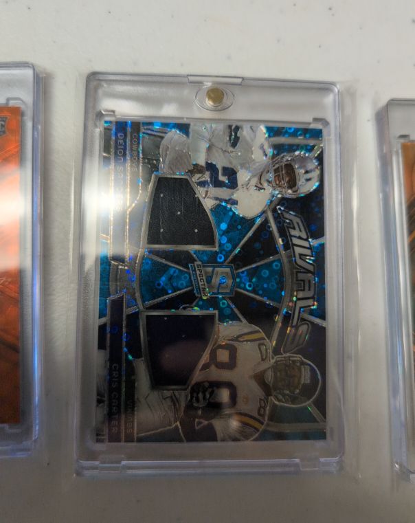 2023 Panini Spectra SP Dual Patch Dak Prescott Cris Carter — front