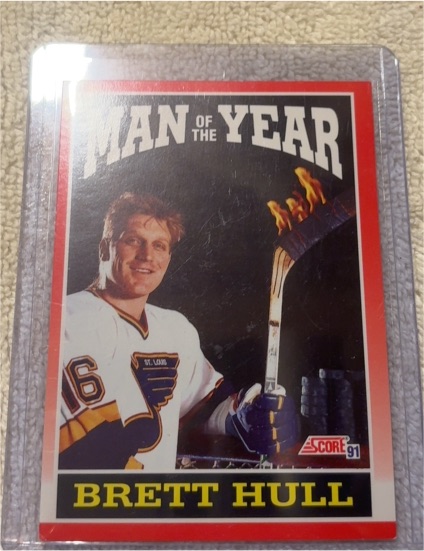 1991 Score #371 Brett Hull Man of the Year — front