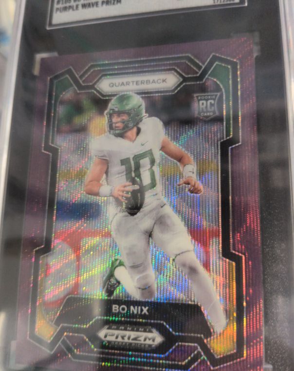 2024 Panini Prizm Draft Picks #105 Bo Nix Purple Wave Prizm — front