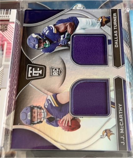 2024 Panini Totally Certified Dual Patch #RC Dallas Turner & J.J. McCarthy — front
