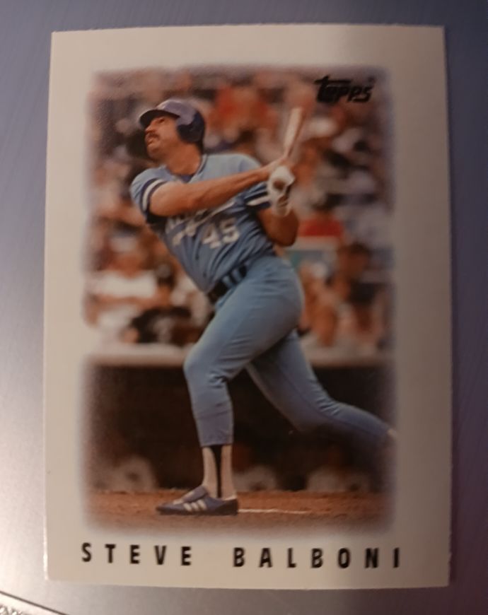 1986 Topps Major League Leaders Minis #17 Steve Balboni — front