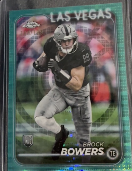 2024 Topps Chrome #207 Brock Bowers Rookie Las Vegas Raiders — front