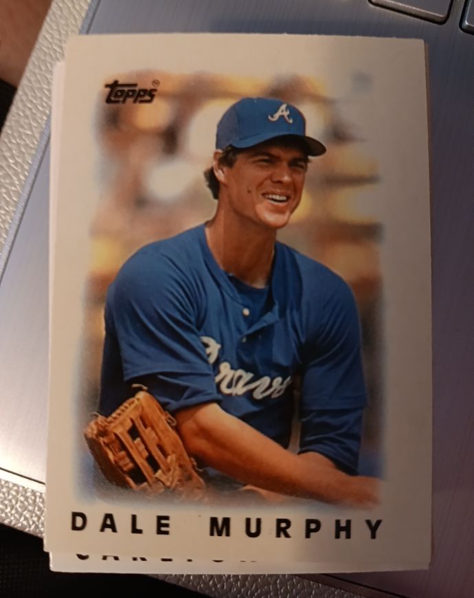 1986 Topps Major League Leaders Minis #37 Dale Murphy — front