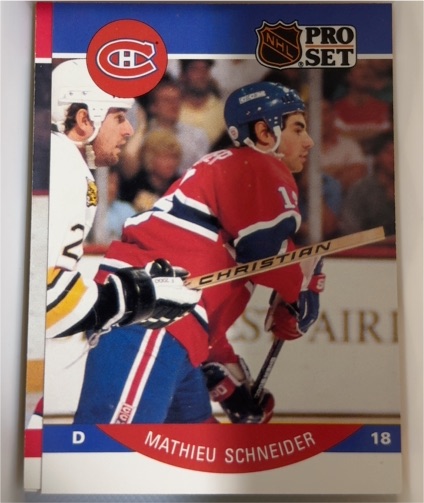 1990-91 Pro Set #158 Mathieu Schneider — front