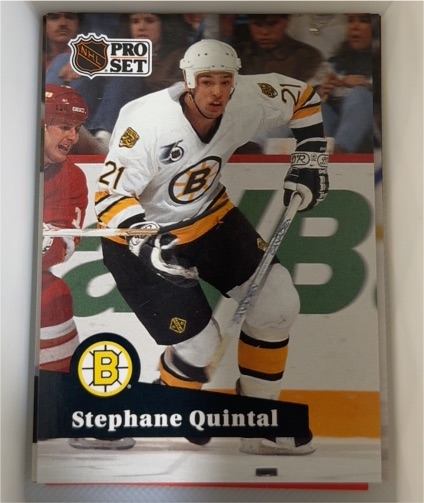 1991-92 Pro Set #350 Stephane Quintal Boston Bruins — front