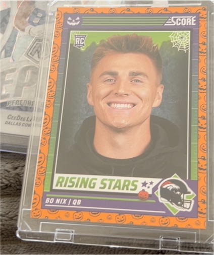 2024 Panini Score-A-Treat #4 Bo Nix Rising Stars Orange Pumpkins Rookie RC — front