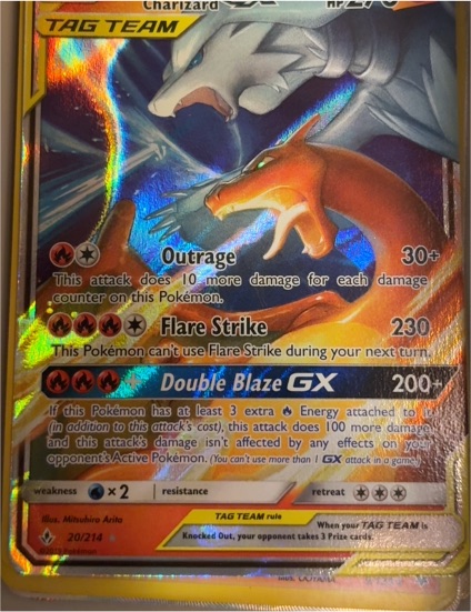 2019 Pokémon Sun & Moon Unbroken Bonds #20 Reshiram & Charizard GX — front