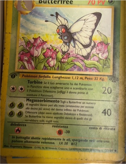 1999 Pokémon Jungle #33 Butterfree — front
