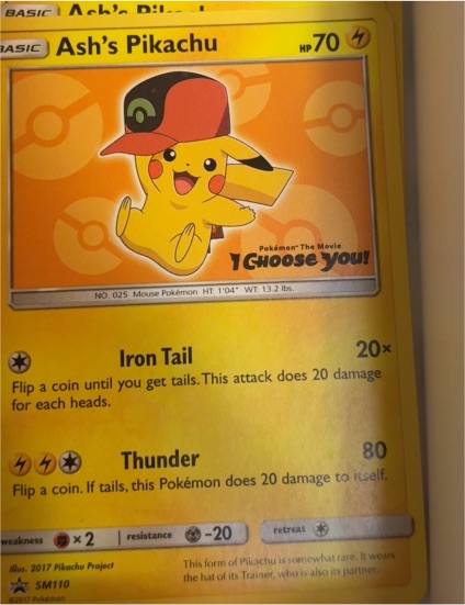 2017 Pokémon SM110 Ash's Pikachu — front
