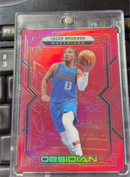 2021-22 Panini Obsidian #88 Jalen Brunson Electric Etch Red Flood — front