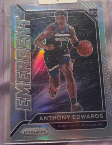 2020-21 Panini Prizm #3 Anthony Edwards Emergent Rookie — front