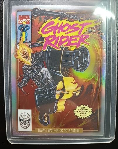 2024 Marvel Masterpieces '92 Platinum #37-V Ghost Rider Variant Cover — front