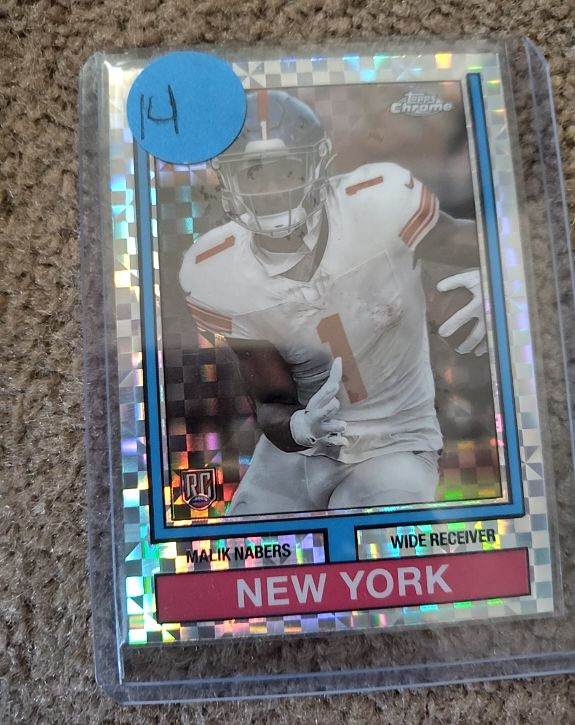 2024 Topps Chrome 1974 Topps Football X-Fractor #74TF-7 Malik Nabers — front