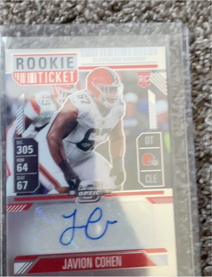 2024 Panini Contenders Optic #205 Javion Cohen Rookie Ticket Auto — front