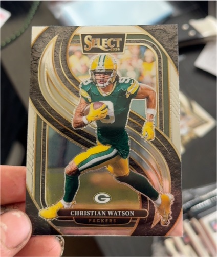 2024 Panini Select #138 Christian Watson Premier Level Silver Prizm Die-Cut — front