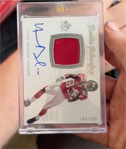 2008 SP Authentic Harry Douglas # not visible Rookie Patch Auto Falcons — front